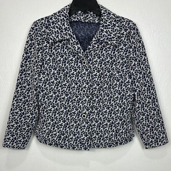 TERSUISSE Vintage Floral Long Sleeve Collared Button-Up Jacket Size M - Picture 1 of 9